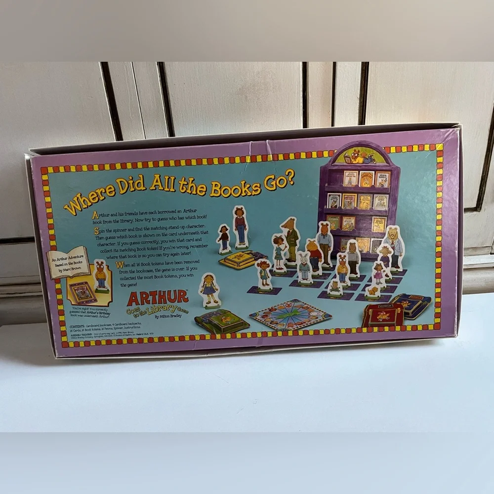 Vintage ‘96 Milton Bradley Arthur Goes to the Library board game memory match